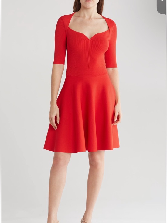 Ted Baker Dresses & Skirts - NWT Ted Baker Red Milli Sweetheart Neck Fit-and-Flare Sweater Dress